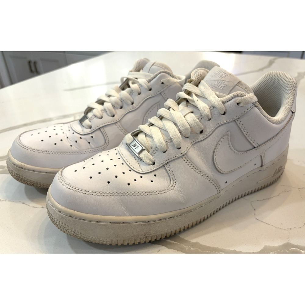 Nike Air Force 1 Low White Men's SZ 8 2019 Sneakers Tennis Shoes, Clean Dad